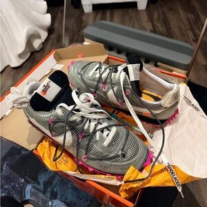 Off-White Waffle Racer Nike Gray and Pink Athletic Shoes
